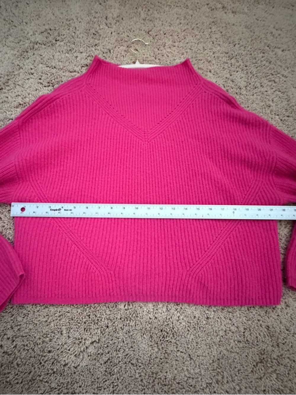 Small Anthropologie enza ribbed cashmere long sleeve sweater Hot bright Pink - Picture 15 of 17